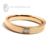 แหวนพิงค์โกลด์ แหวนเพชร แหวนแต่งงาน แหวนหมั้น - RDES024DPG	